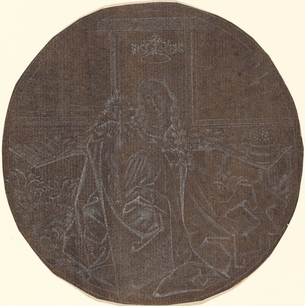 La Madonna y el Niño en un Jardín de Master E.S.