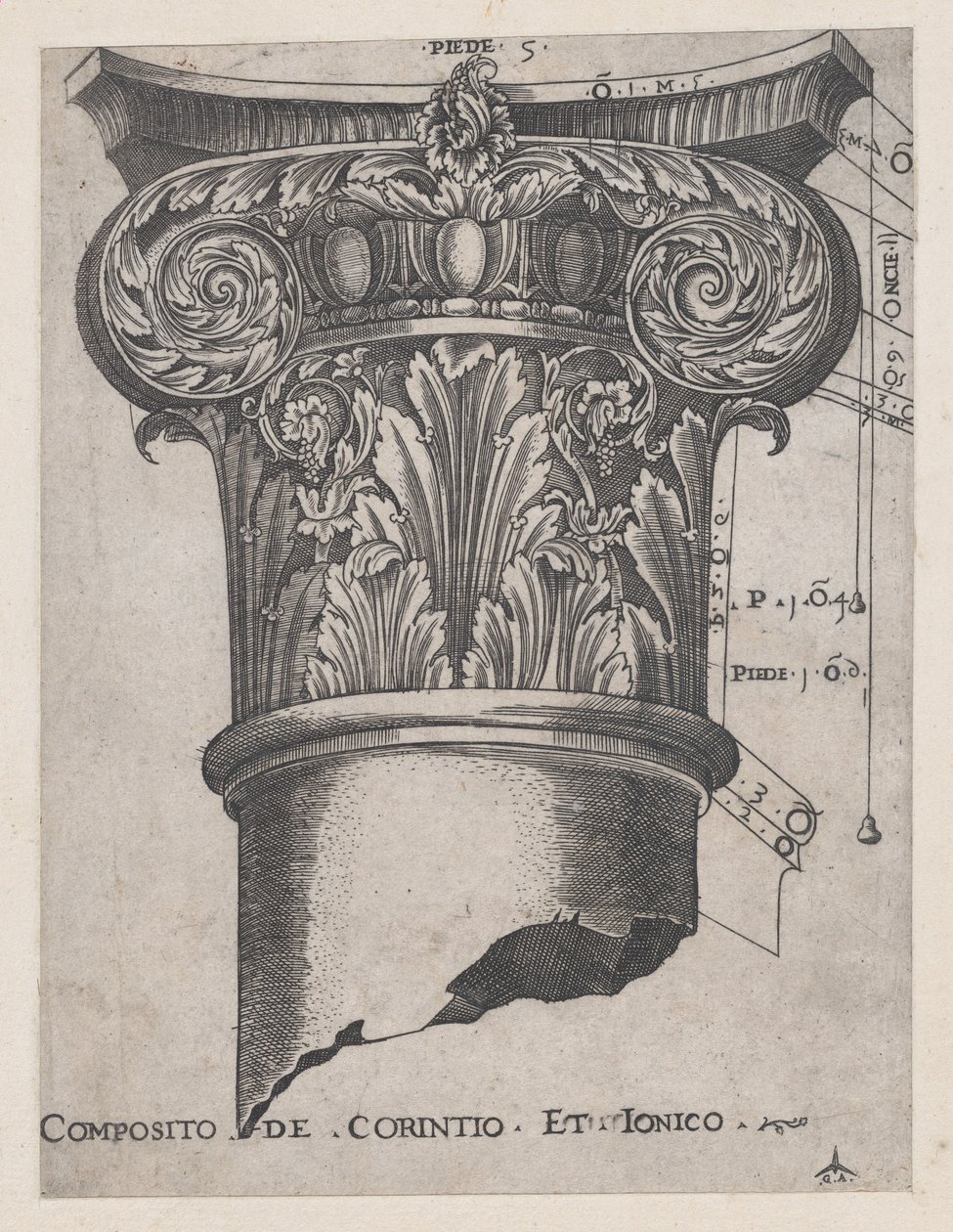Speculum Romanae Magnificentiae: Compuesto de corintio e iónico, ca. 1537 de Master GA