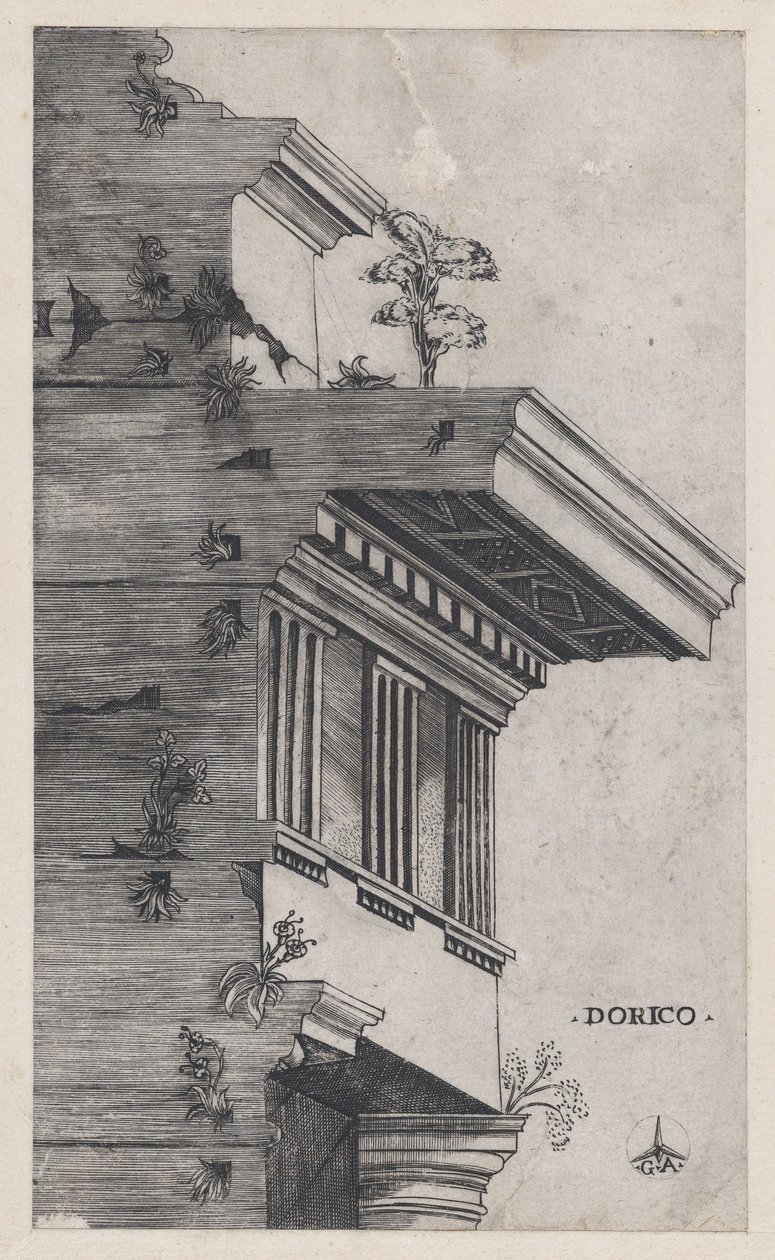 Speculum Romanae Magnificentiae: Orden dórico, ca. 1537 de Master GA