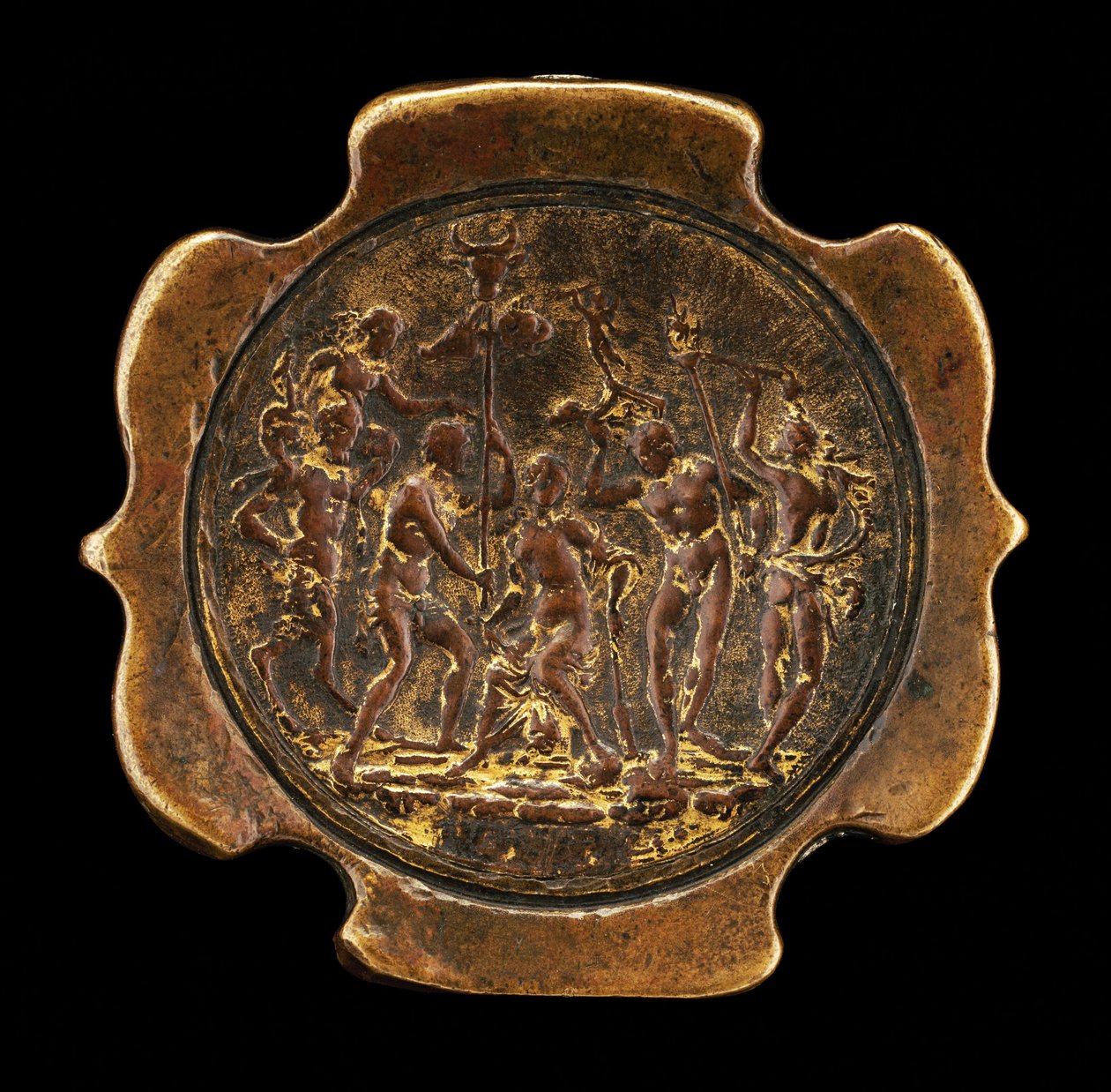 Pomo de espada con plaqueta de Ariadna [fijada al reverso del pomo], segunda mitad del siglo XV de Master IO.FF.