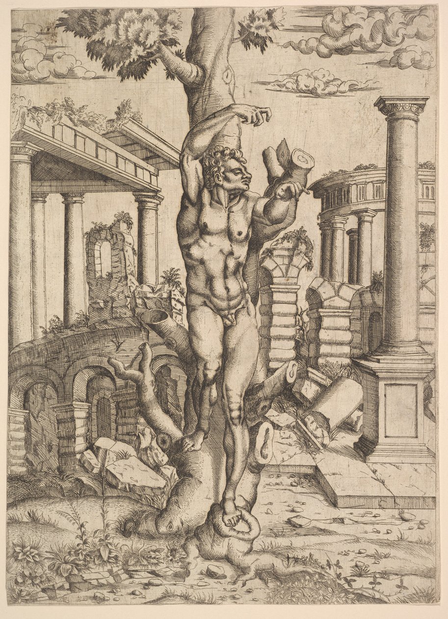Hombre Contra un Árbol, ca. 1543-44 de Master IQV