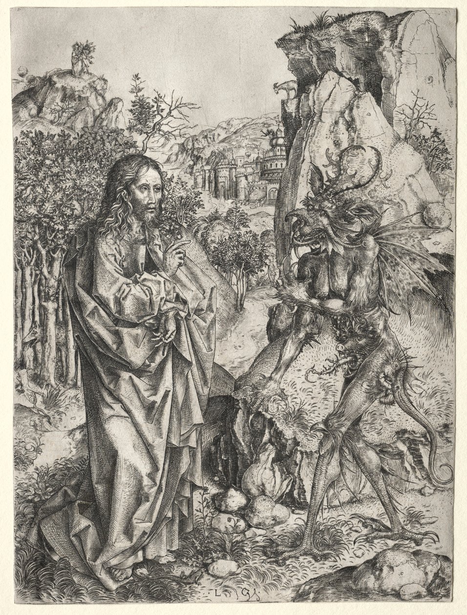 La tentación de Cristo, 1400s de Master L Cz