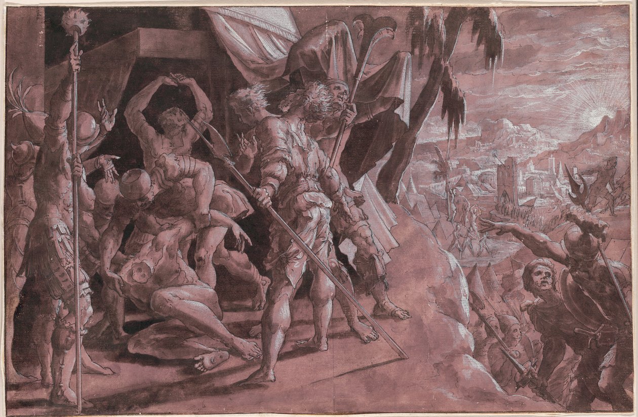 Soldados descubriendo el cuerpo de Holofernes de Master Of The Liechtenstein Adoration