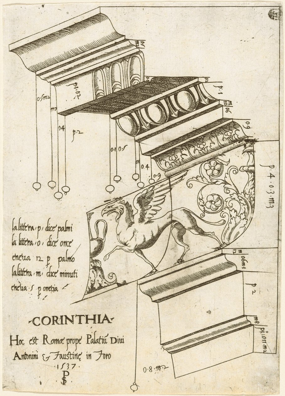 Entablamento del Templo de Antonino y Faustina, Roma de Master PS
