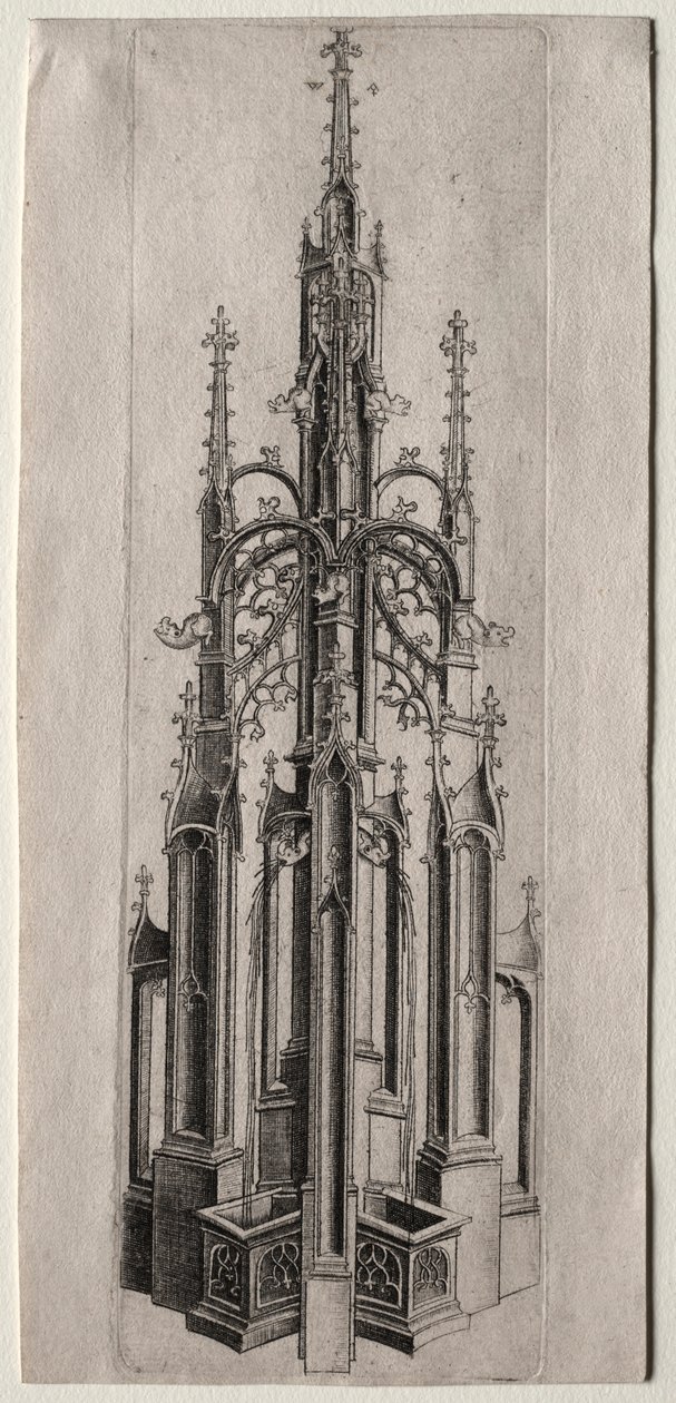 Diseño para una fuente gótica, c. 1470 de Master W with the Key
