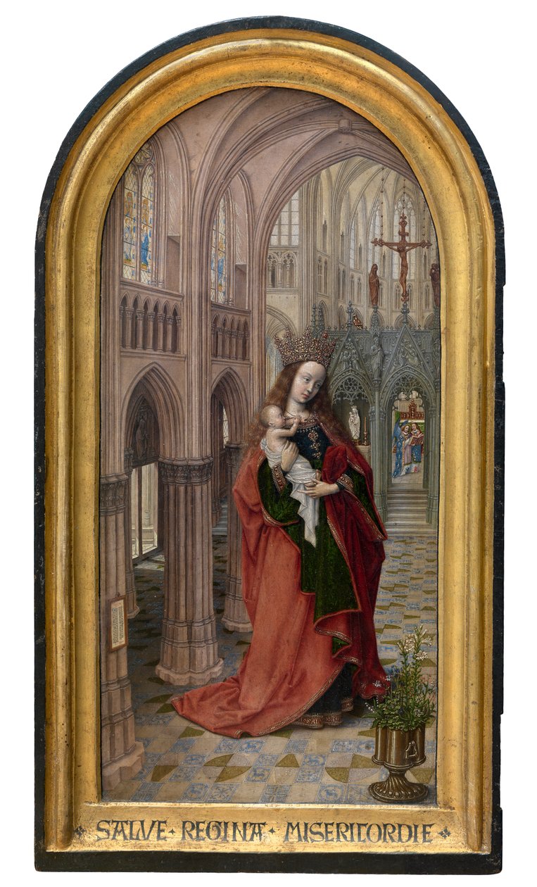 Virgen en la iglesia, c.1499 (óleo sobre tabla) de Master of 1499