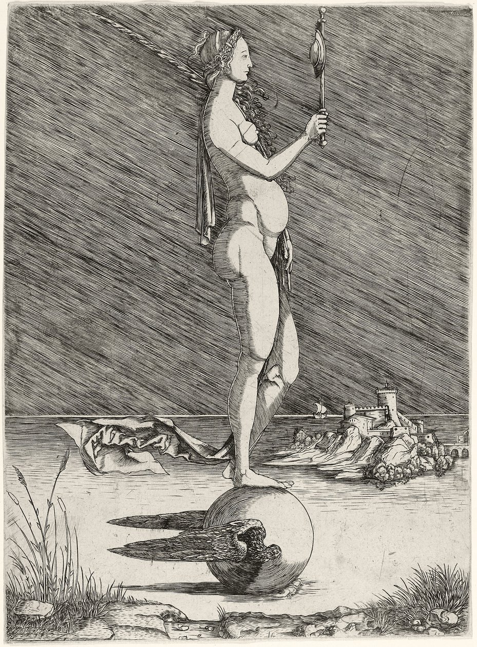 Fortuna navegando en un globo alado, c.1510-15 de Master of 1515