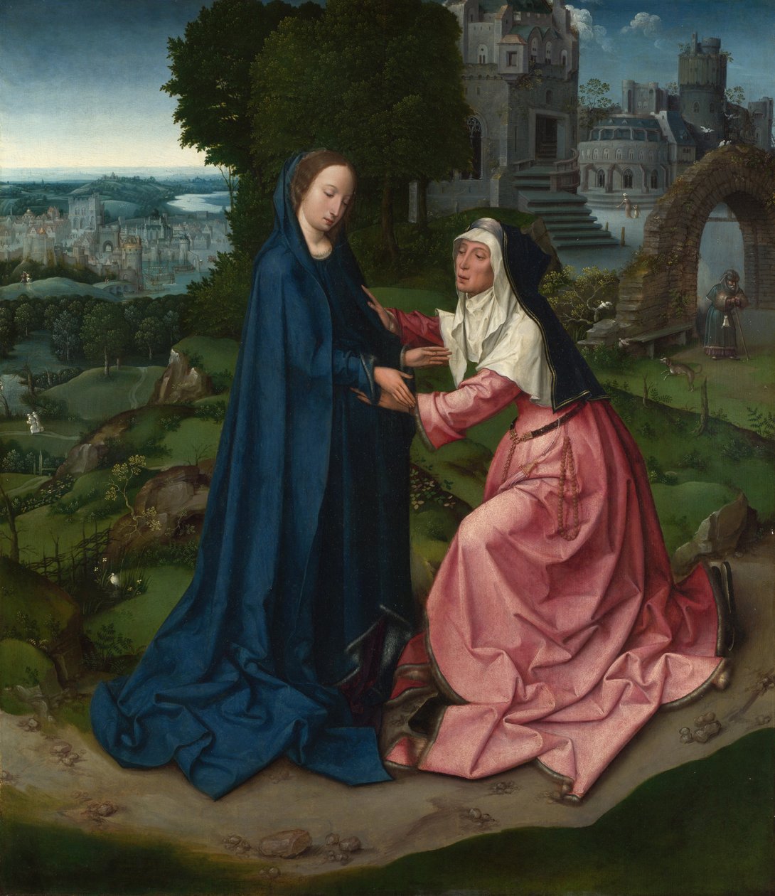La Visitación de la Virgen a Santa Isabel. Panel de un retablo de Master of 1518