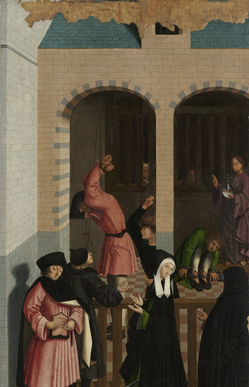 Las siete obras de misericordia
Panel de un políptico que representa las siete obras de misericordia: consolar a los cautivos de Master of Alkmaar