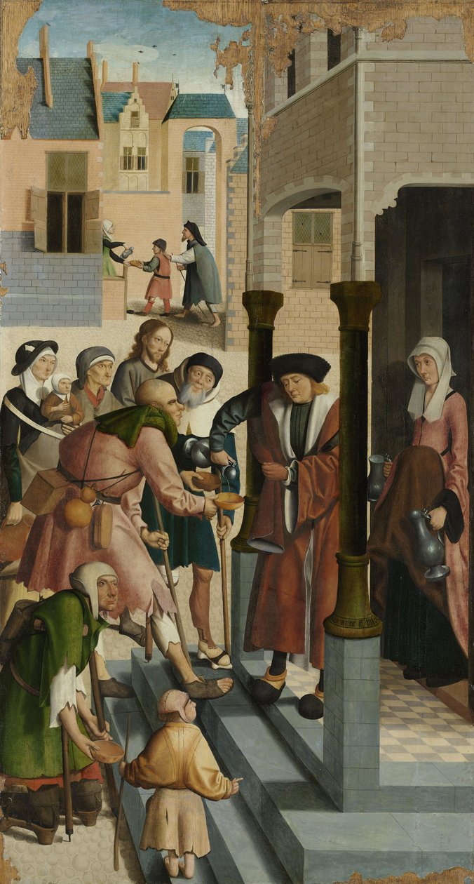 Las Siete Obras de Misericordia: Dar de Beber al Sediento, 1504 de Master of Alkmaar