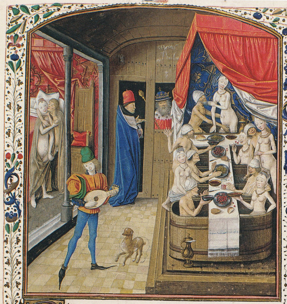 Una casa de baños. De Facta et dicta memorabilia de Valerius Maximus, ca 1470 de Master of Anthony of Burgundy
