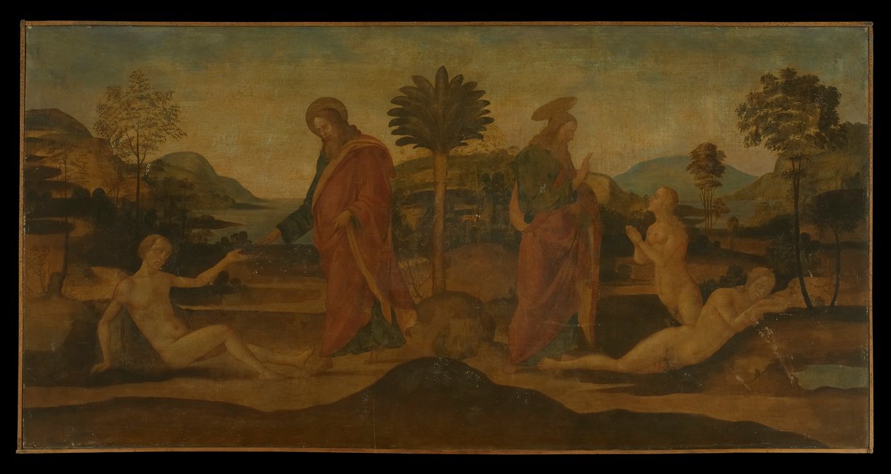 La creación de Adán y Eva de Master of Apollo and Daphne