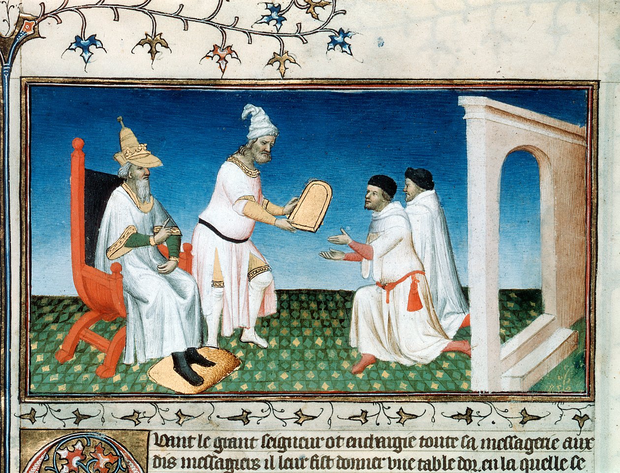Kublai Khan da a los Polos su pasaporte, c. 1280s, principios del siglo XV de Master of Boucicaut