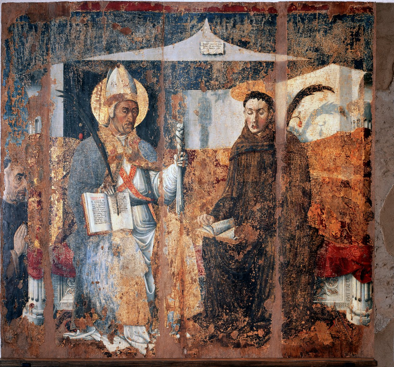 San Eleuterio de Tournai y San Placido (Fresco de Master of Cesio