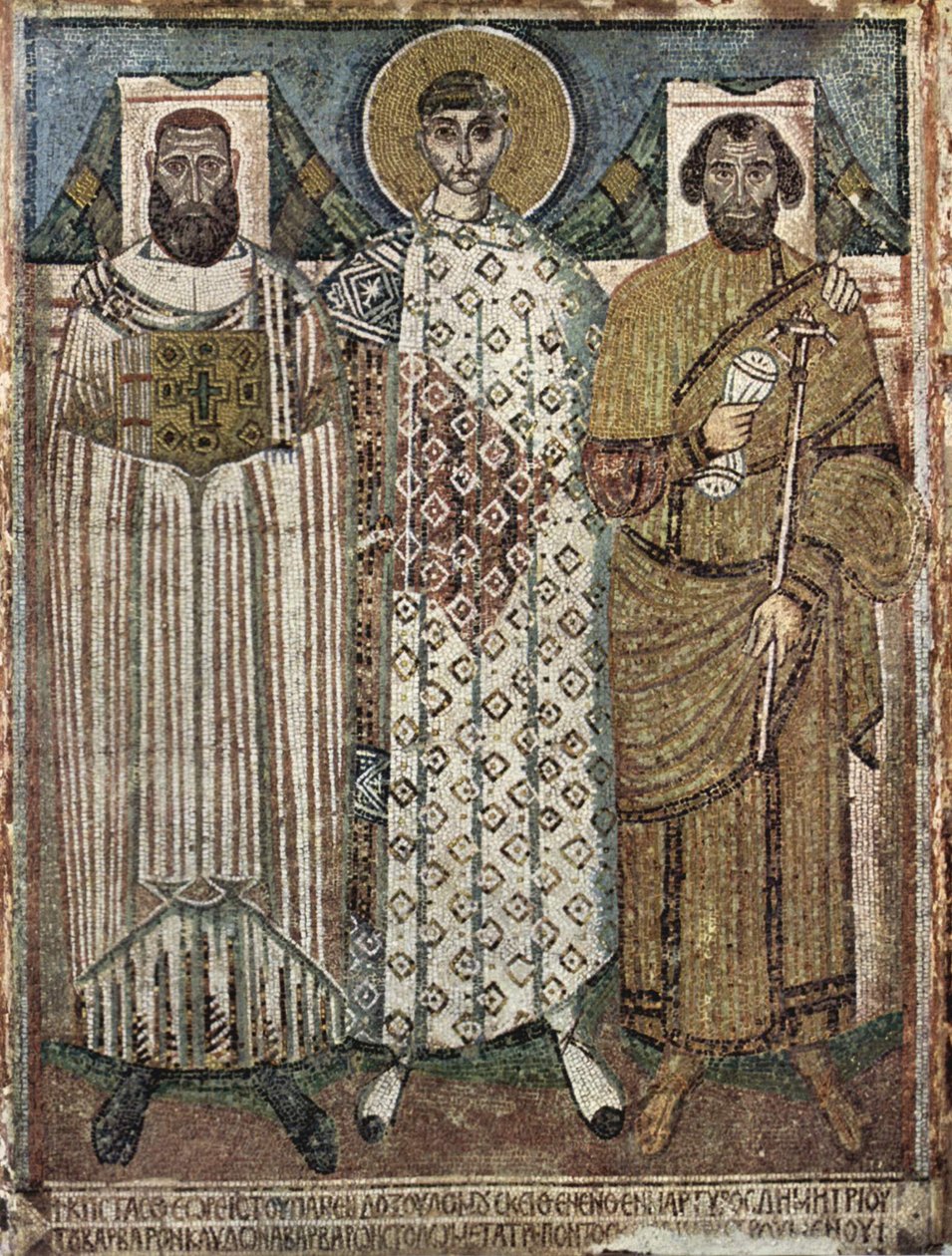 San Demetrio de Tesalónica con los donantes de Master of Hagios Demetrios