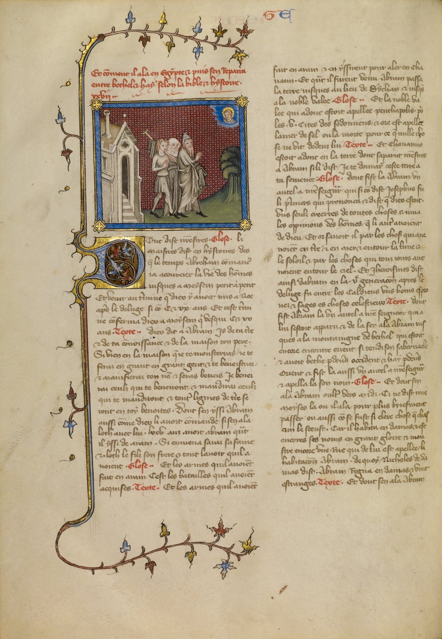Abraham, Sara y Lot de Master of Jean de Mandeville