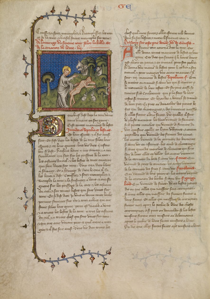 La creación de Adán de Master of Jean de Mandeville