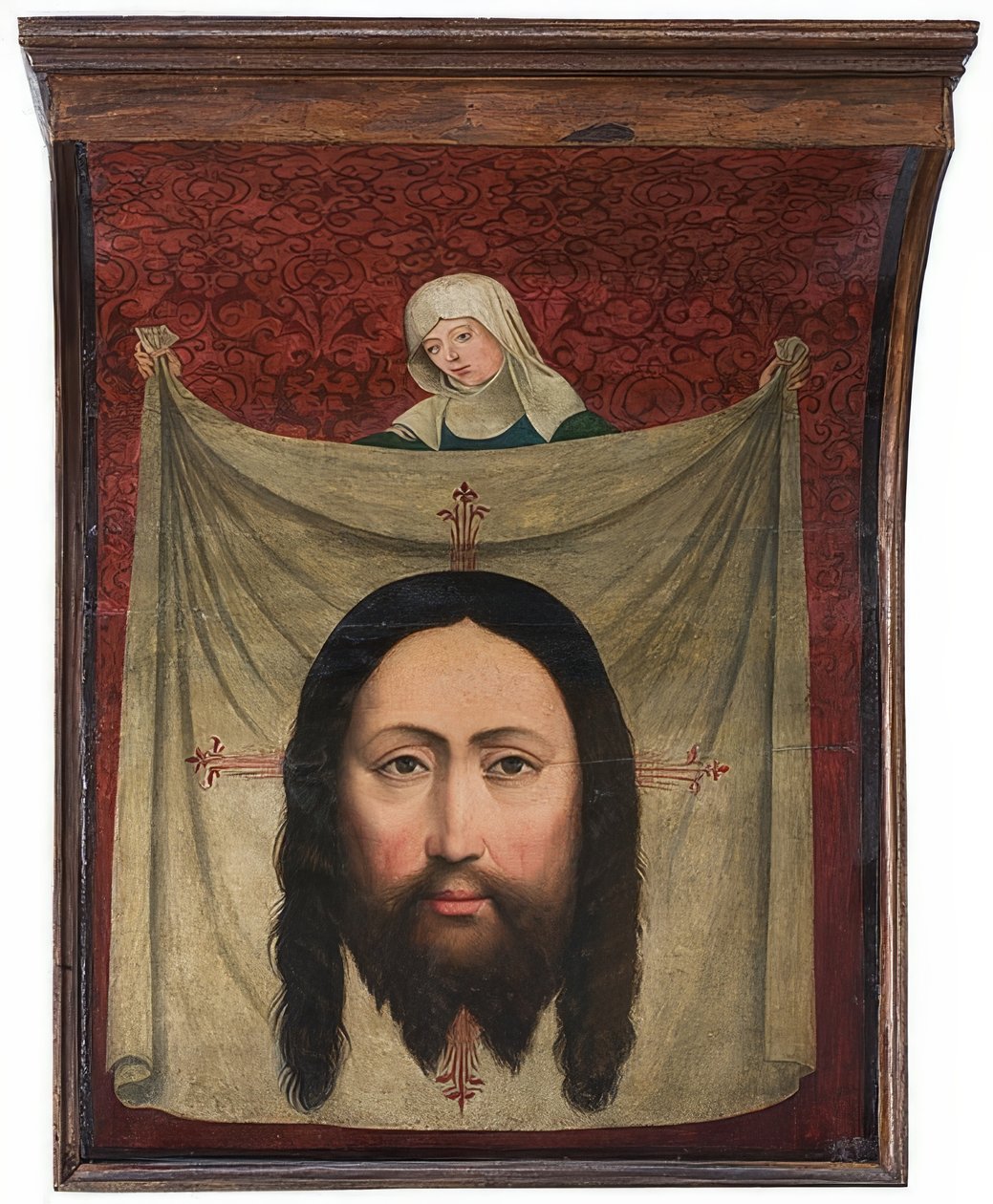 Del altar de Lünen, detalle: El paño de la Verónica de Master of Liesborn