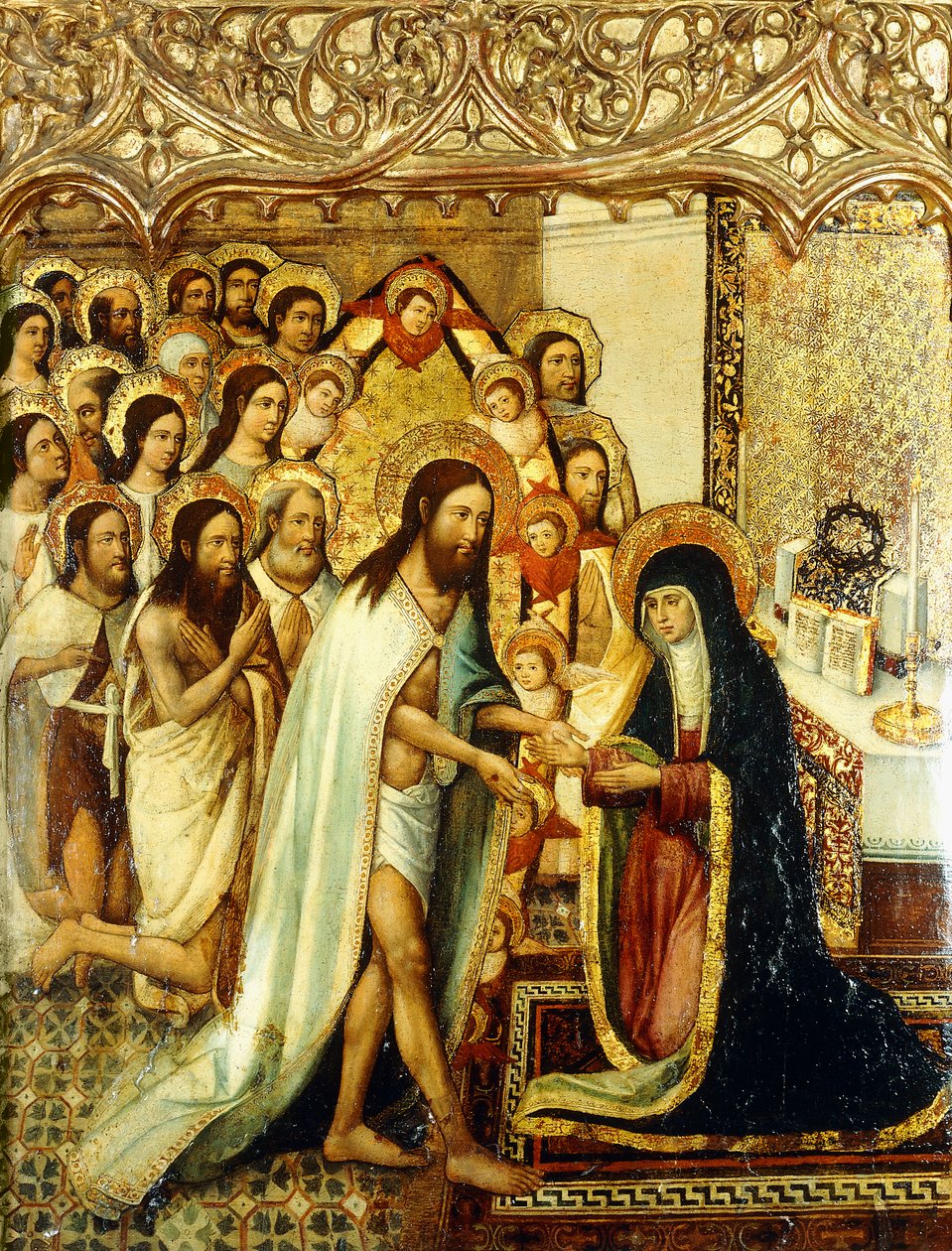 Cristo presentando a los redimidos del Antiguo Testamento a su madre de Master of Perea