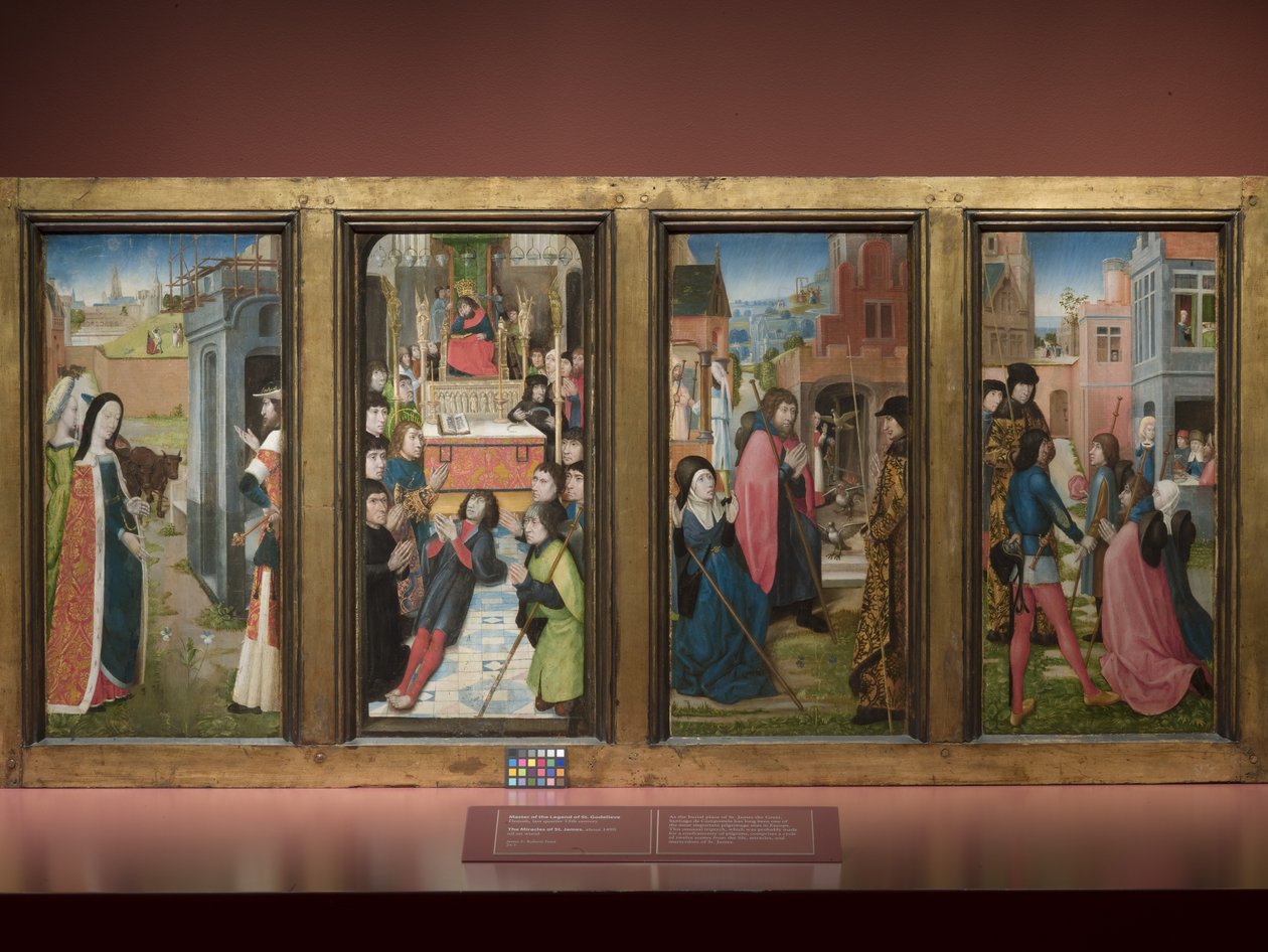 Los milagros de Santiago (óleo sobre madera) de Master of St. Godelieve Legend (attr. to)