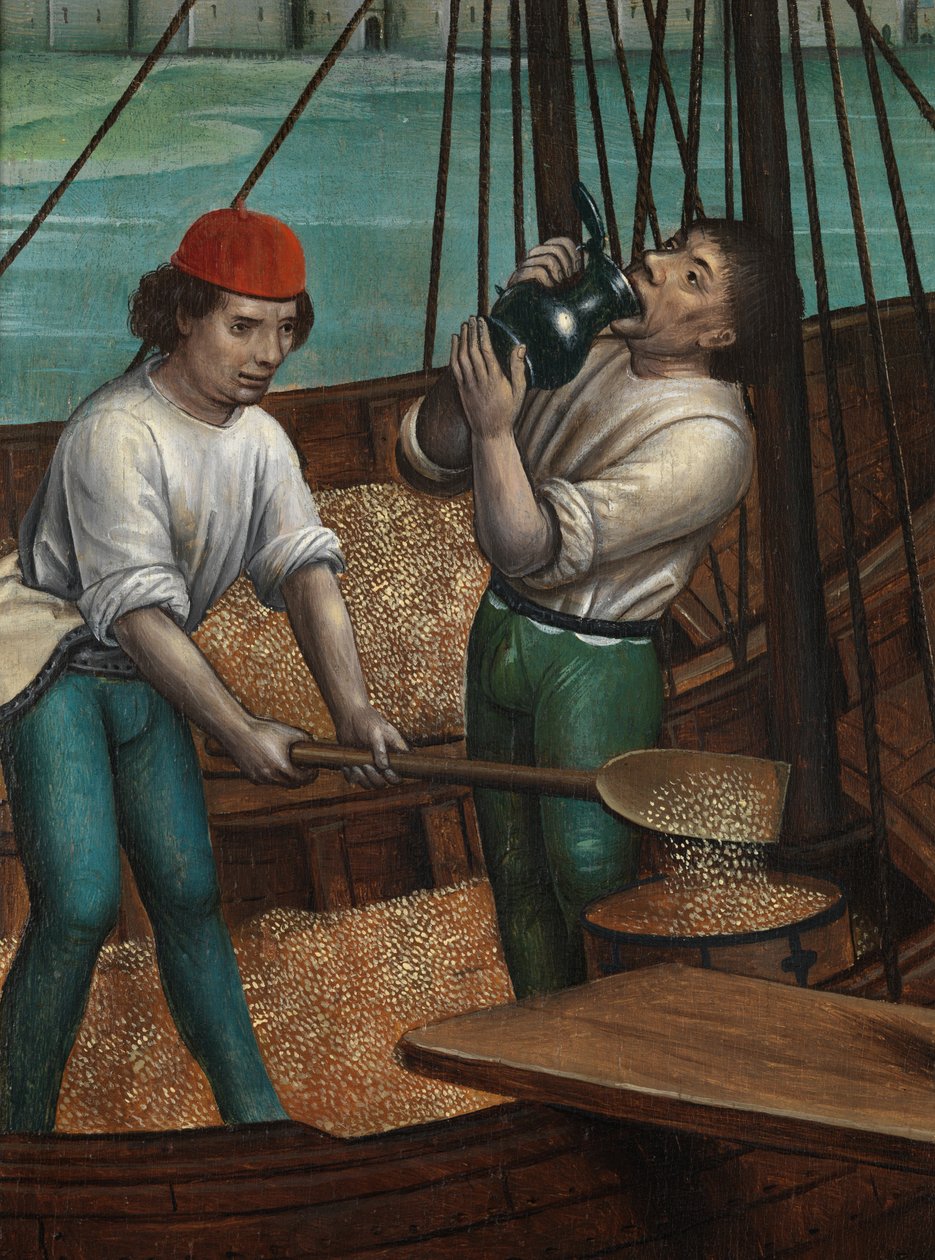 Detalle del Milagro del grano, del Retablo de San Nicolás, c.1486-93 (óleo sobre tabla) de Master of The Legend of St. Lucy