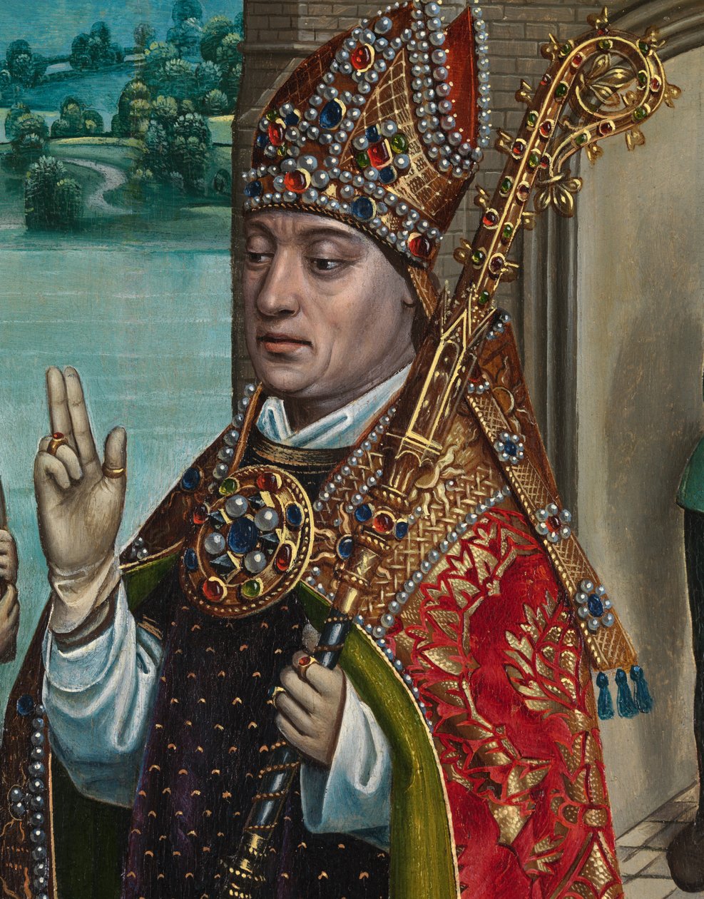 Detalle del Milagro del grano, del Retablo de San Nicolás, c.1486-93 (óleo sobre tabla) de Master of The Legend of St. Lucy
