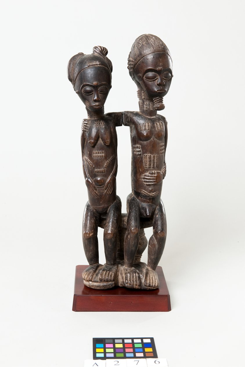 Pareja sentada, c.1885-99 (madera) de Master of the Barnes Couple