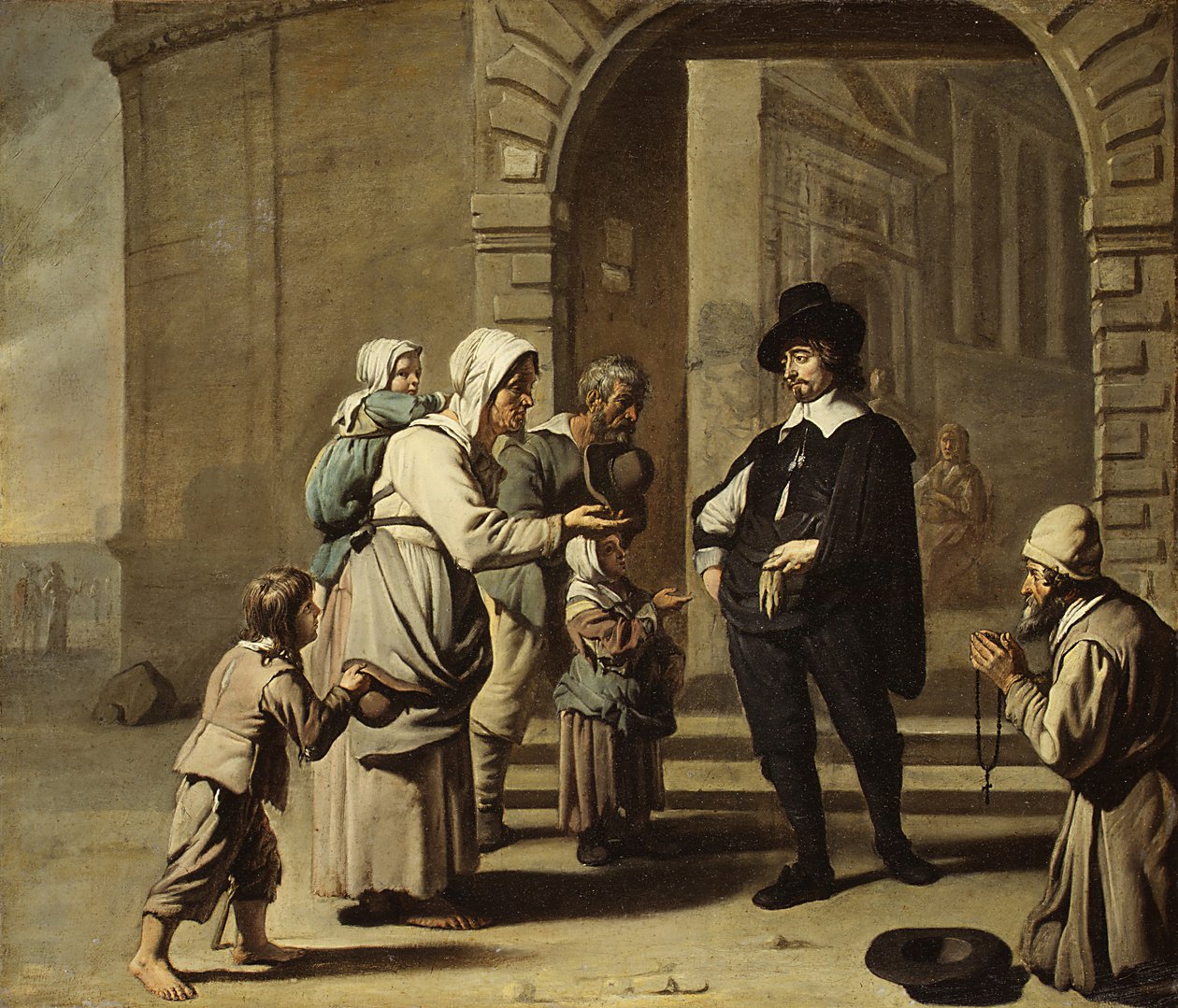 Mendigos en una puerta de Master of the Béguins