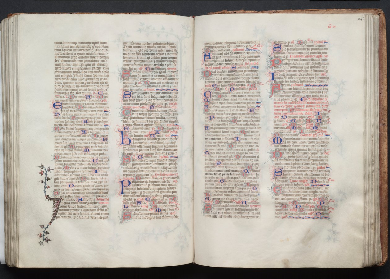 El Misal de Gotha: Fol. 104r, Texto, c. 1375 de Master of the Boqueteaux