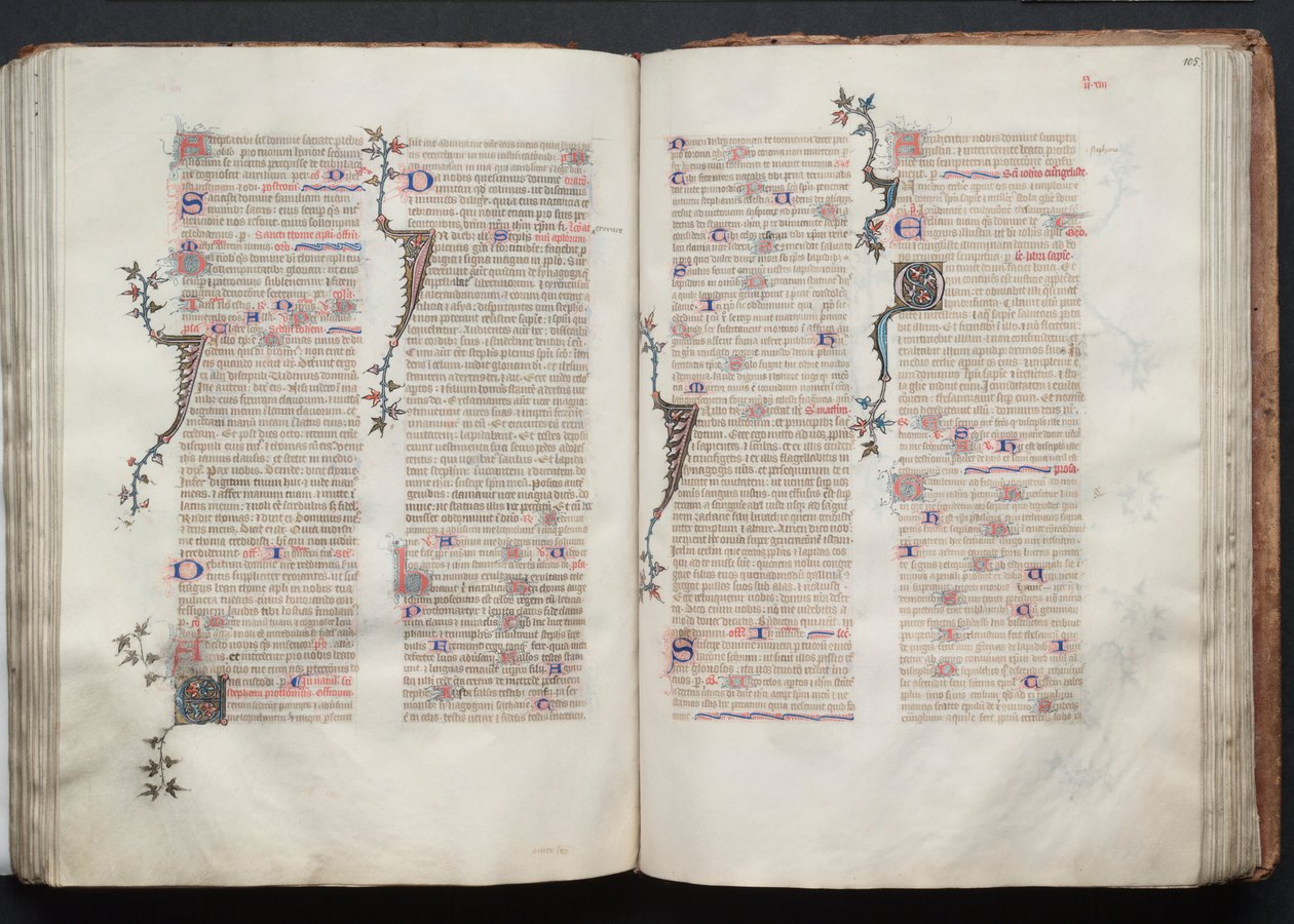 El Misal de Gotha: Fol. 104v, Texto, c. 1375 de Master of the Boqueteaux
