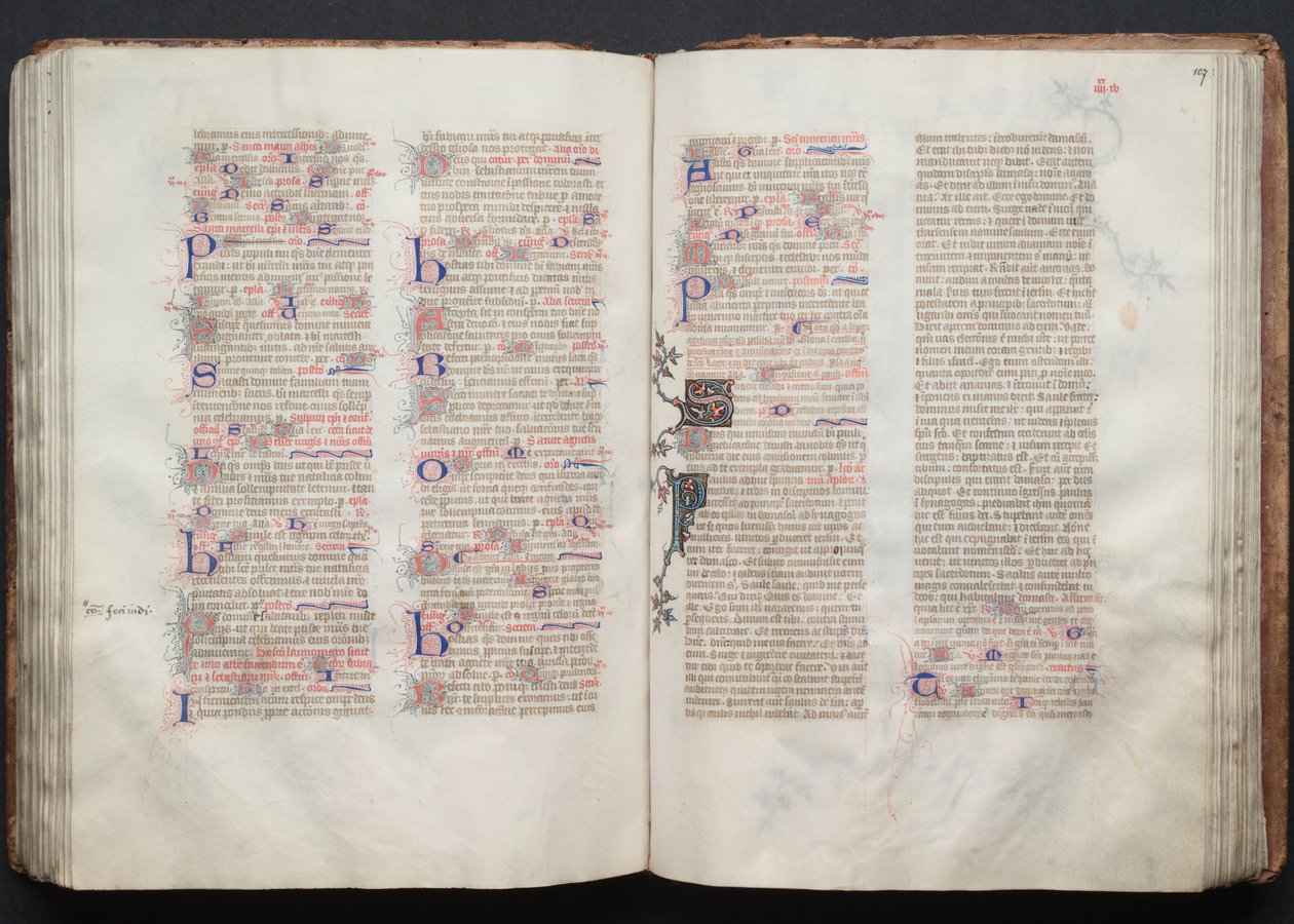 El Misal de Gotha: Fol. 106v, Texto, c. 1375 de Master of the Boqueteaux