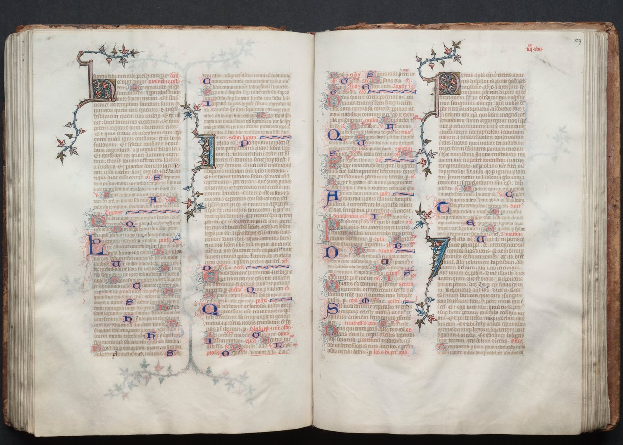 El Misal de Gotha: Fol. 108v, Texto, c. 1375 de Master of the Boqueteaux