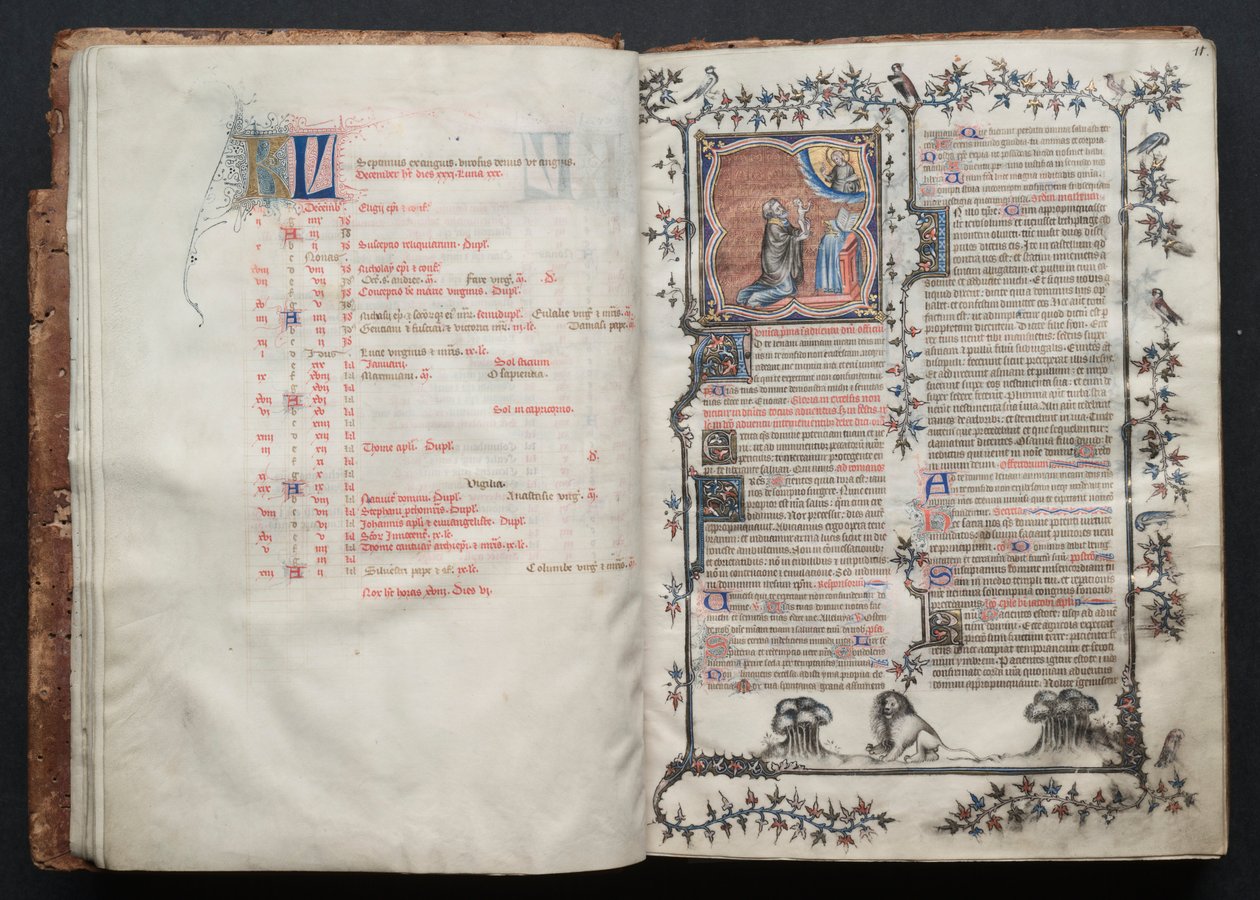 El misal de Gotha: Fol. 10v, Texto, c. 1375 de Master of the Boqueteaux