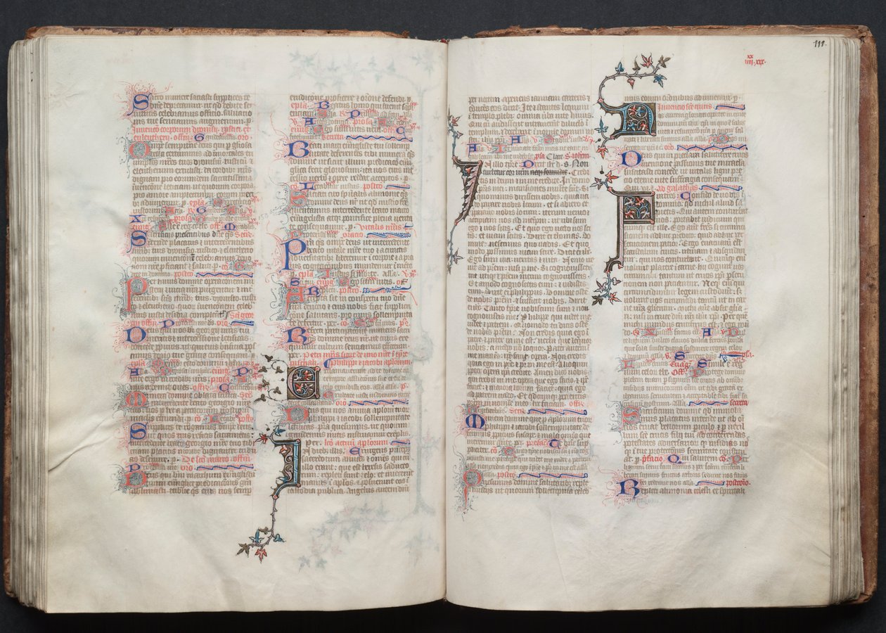El Misal de Gotha: Fol. 111r, Texto, c. 1375 de Master of the Boqueteaux