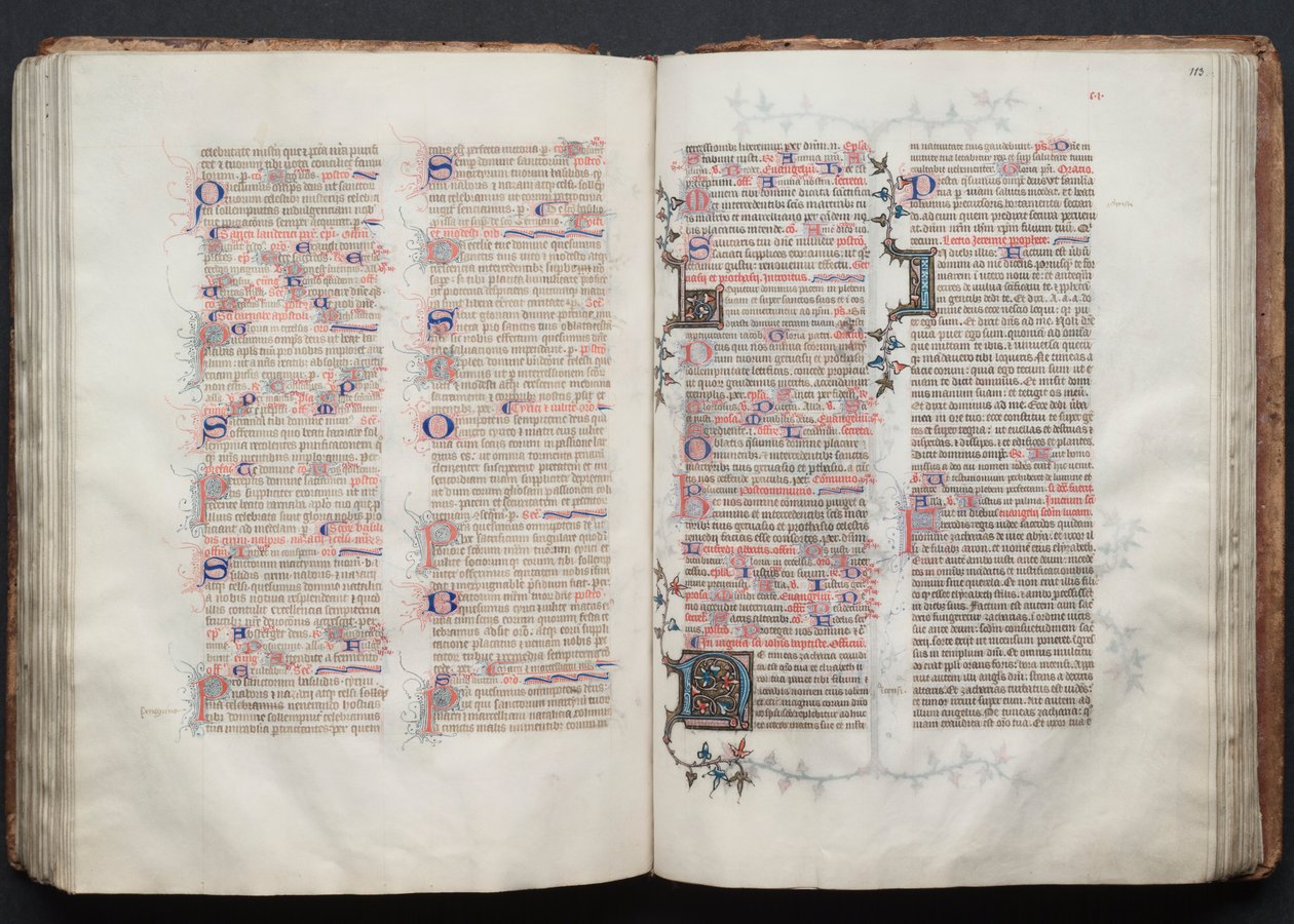 El Misal de Gotha: Fol. 112v, Texto, c. 1375 de Master of the Boqueteaux