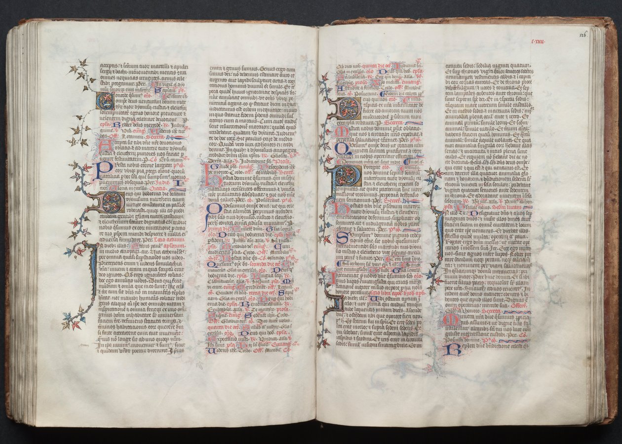 El misal de Gotha: Fol. 125v, Texto, c. 1375 de Master of the Boqueteaux