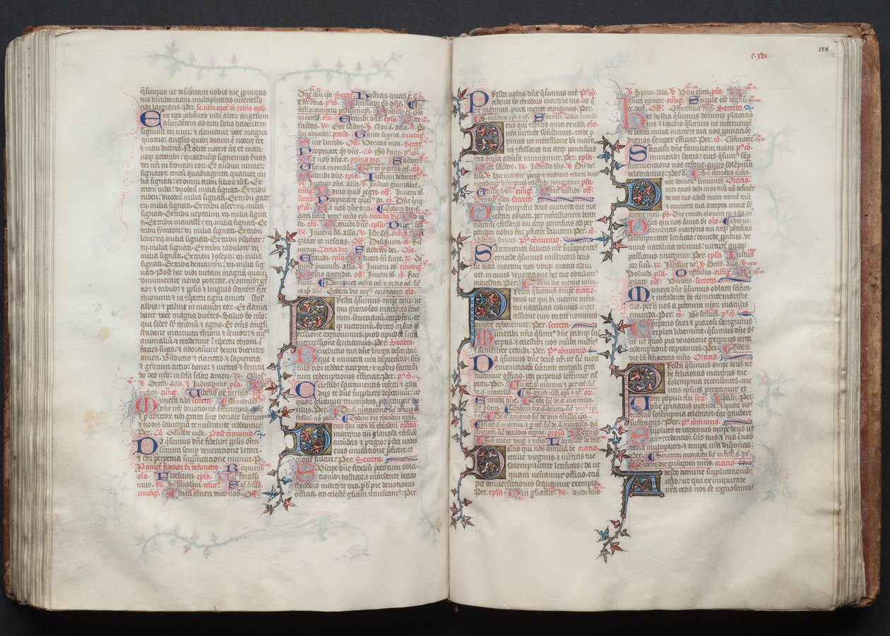 El Misal de Gotha: Fol. 128r, Texto de Master of the Boqueteaux