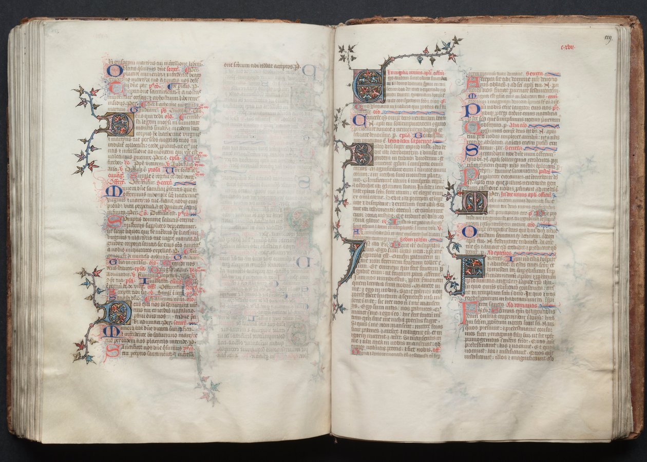 El Misal de Gotha: Fol. 129r, Texto de Master of the Boqueteaux