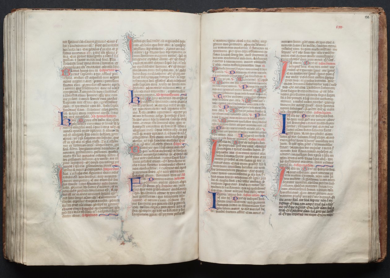 El Misal de Gotha: Fol. 130v, Texto, c. 1375 de Master of the Boqueteaux