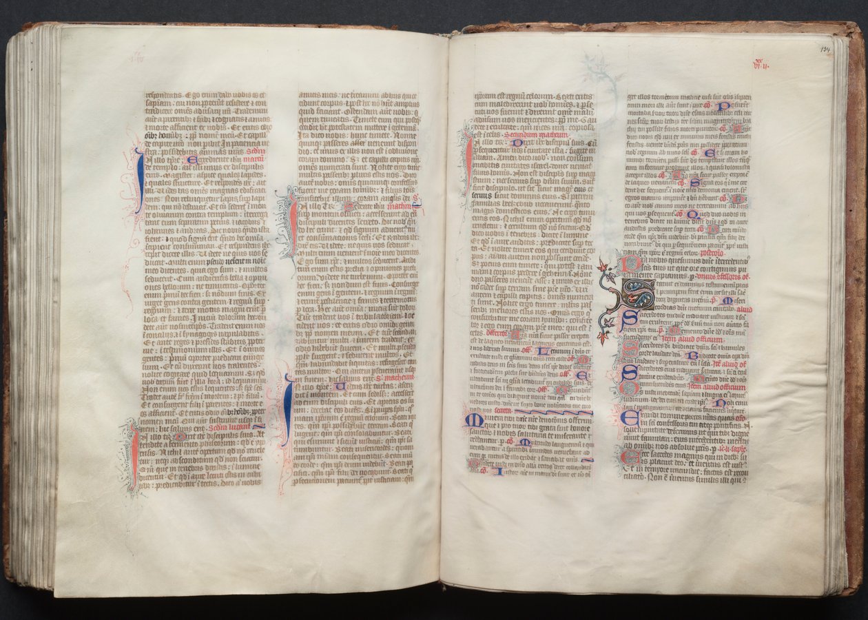 El misal de Gotha: Fol. 133v, Texto, c. 1375 de Master of the Boqueteaux