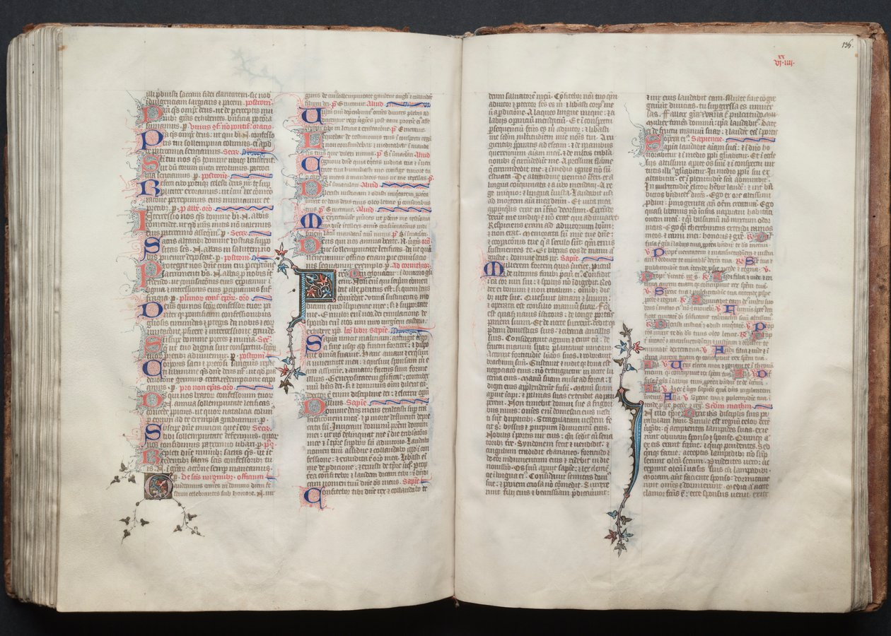 El Misal de Gotha: Fol. 136r, Texto, c. 1375 de Master of the Boqueteaux