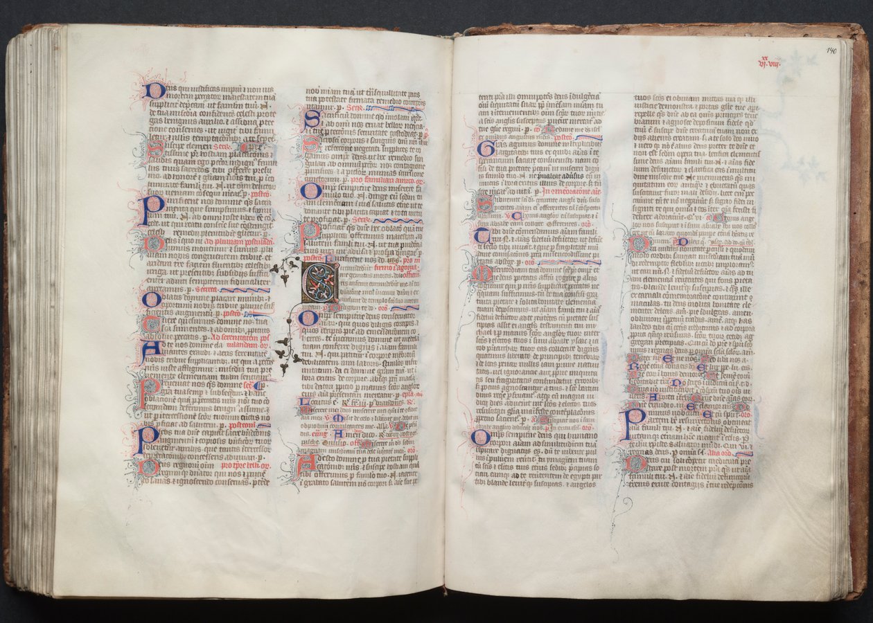 El Misal de Gotha: Fol. 140r, Texto, c. 1375 de Master of the Boqueteaux