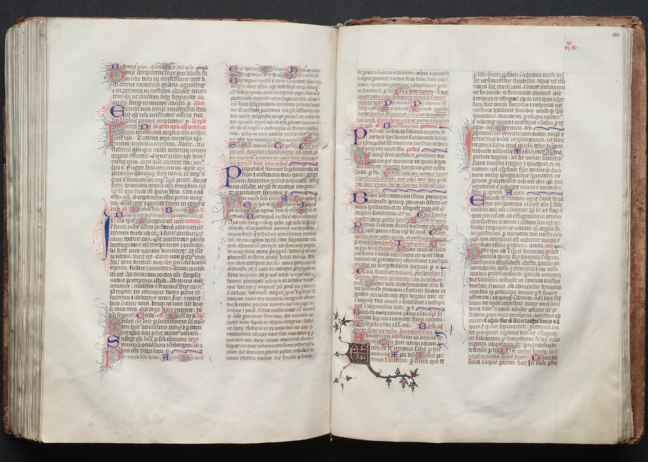 El misal de Gotha: Fol. 142v, Texto, c. 1375 de Master of the Boqueteaux