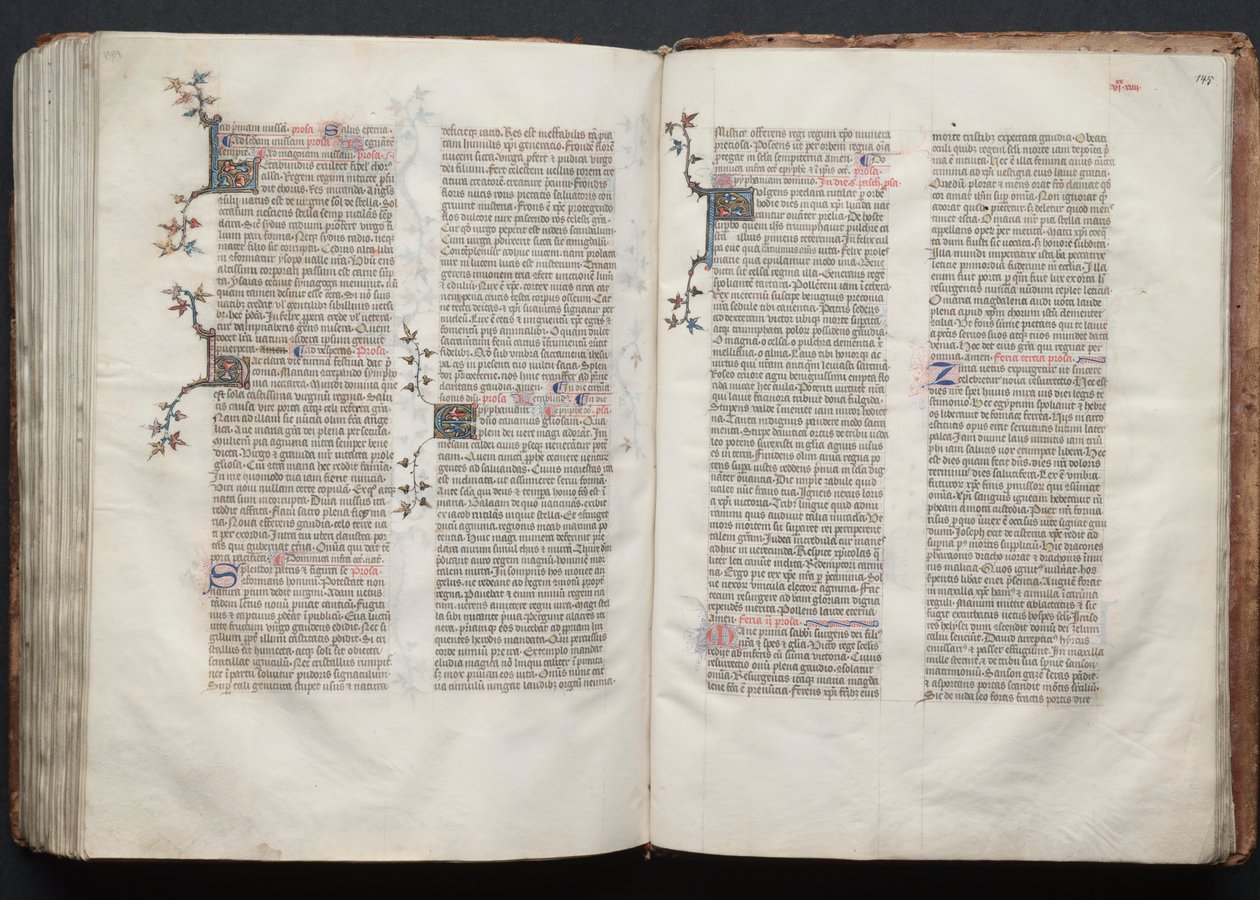 El misal de Gotha: Fol. 145r, texto, c. 1375 de Master of the Boqueteaux