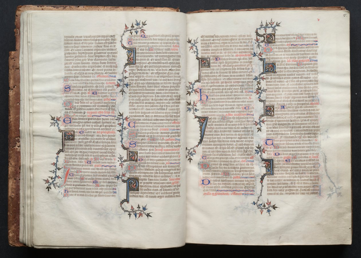El misal de Gotha: Fol. 14v, Texto, c. 1375 de Master of the Boqueteaux