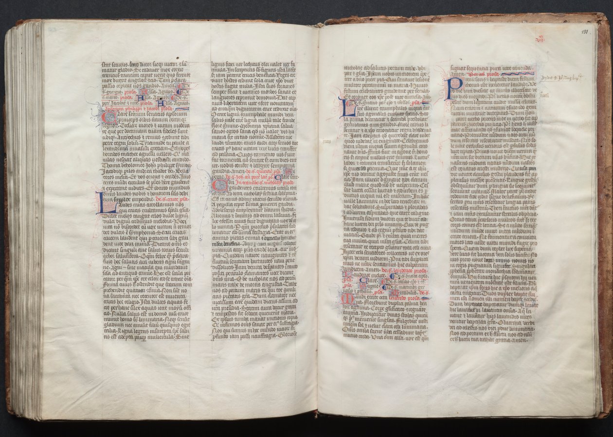 El misal de Gotha: Fol. 151r, Texto, c. 1375 de Master of the Boqueteaux