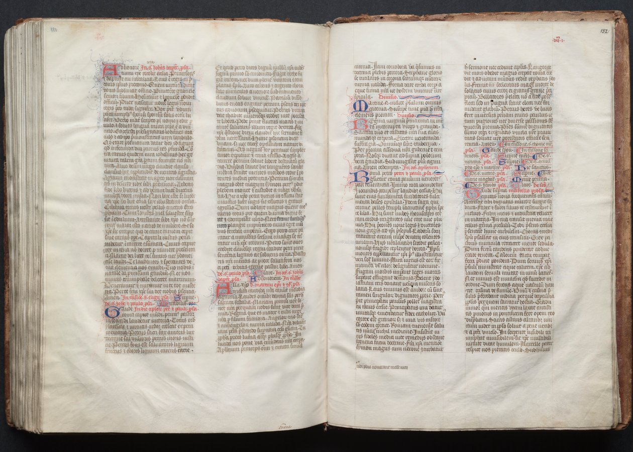 El misal de Gotha: Fol. 151v, texto, c. 1375 de Master of the Boqueteaux