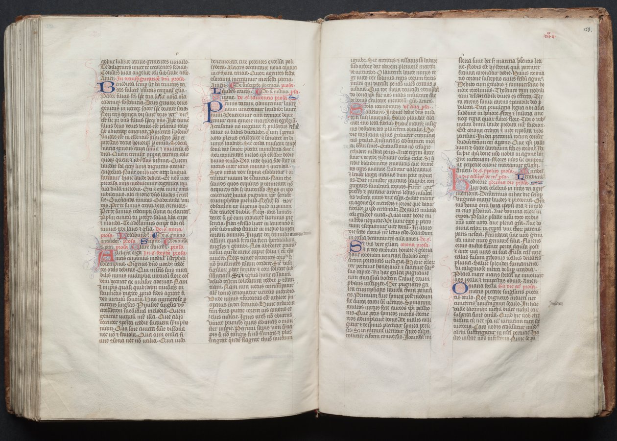 El misal de Gotha: Fol. 152v, Texto, c. 1375 de Master of the Boqueteaux