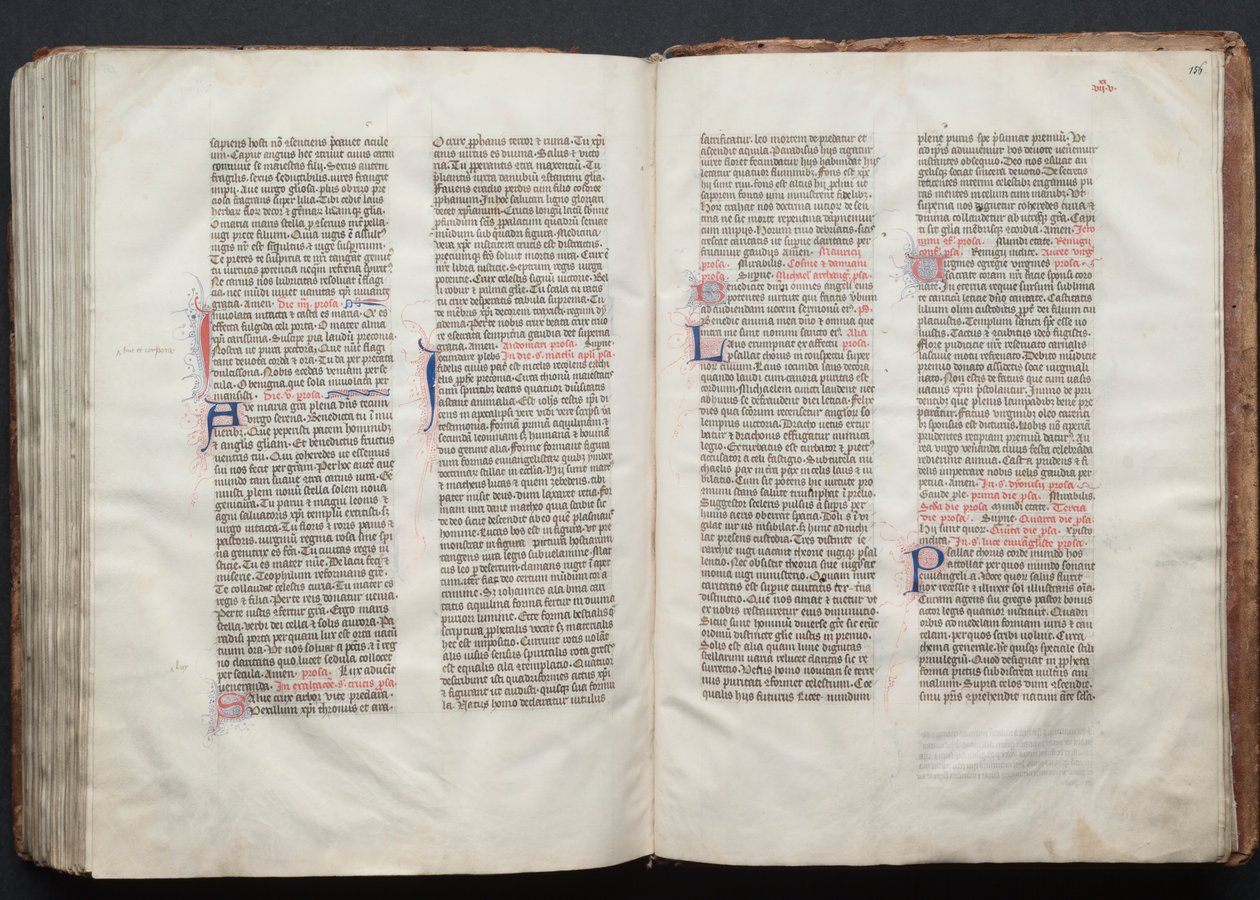 El misal de Gotha: Fol. 156r, texto, c. 1375 de Master of the Boqueteaux