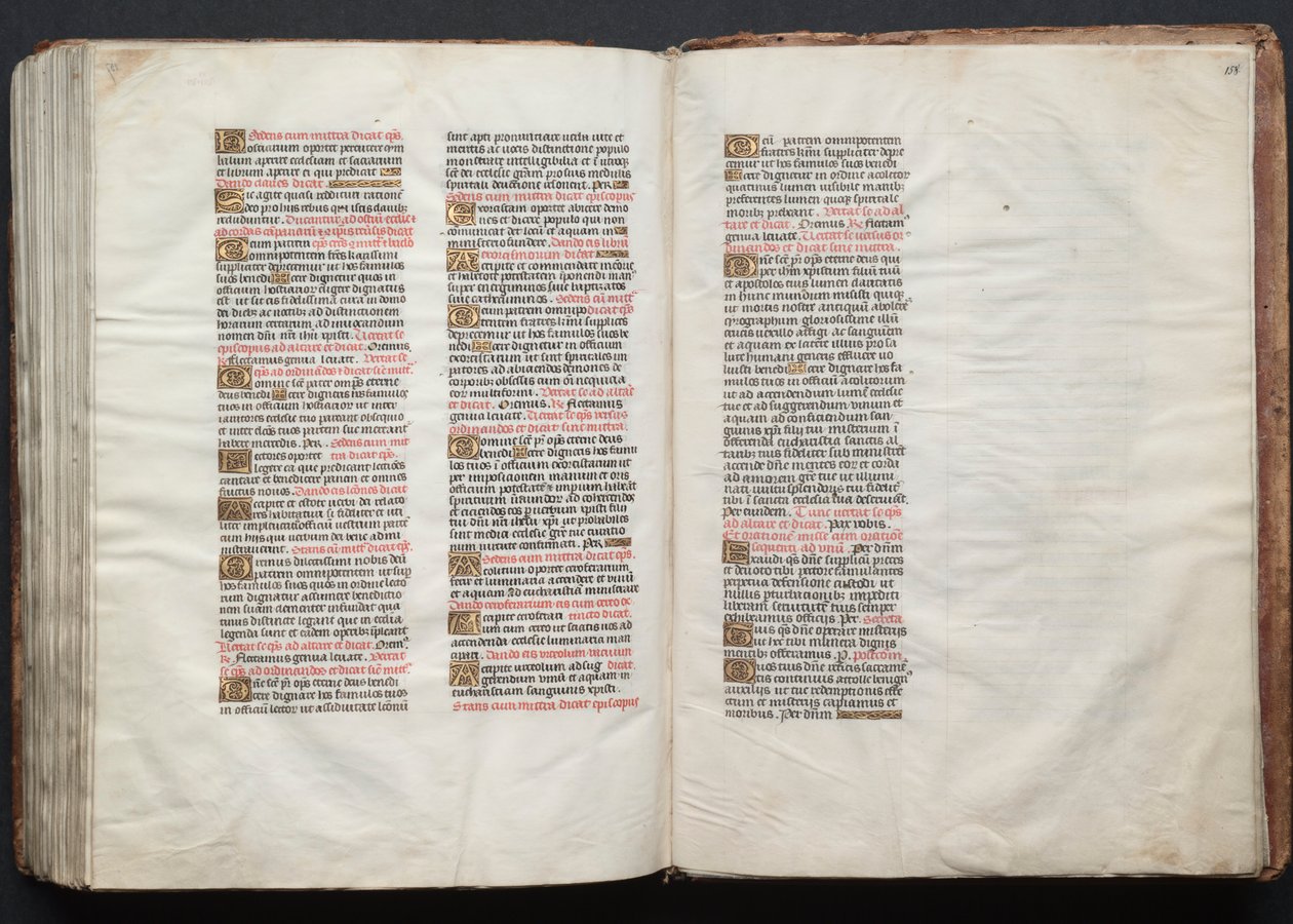 El Misal de Gotha: Fol. 158r, Texto, c. 1375 de Master of the Boqueteaux